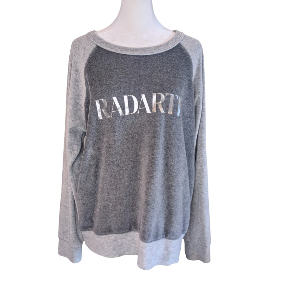 Rodarte Radarte Gray Silver Velour Raglan Sweatshirt Medium